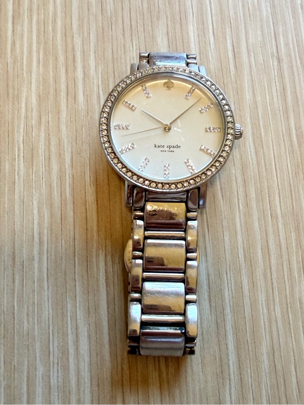 kate spade Silver Crystal Bezel Women's Bracelet Watch - White Dial
